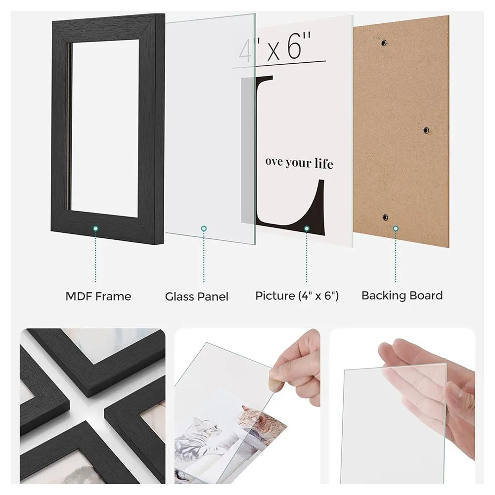 Brown Wood for collage Picture Frames Robust MDF Picture Frame Set for versatile Display Frames for versatile Picture Showcase