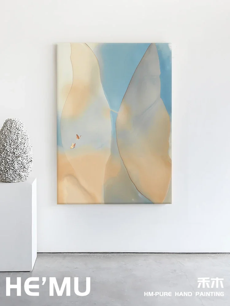 Niche art hand-painted oil paintings, abstract light and shadow living room decoration, aurora atmosphere porch