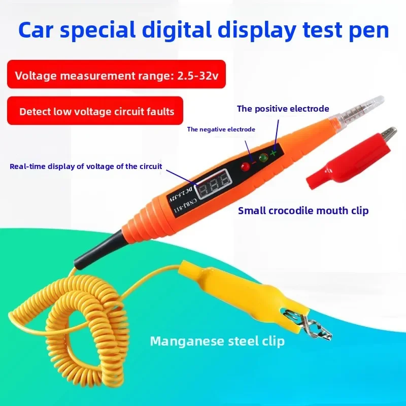

Automobile Circuit Maintenance Digital Display Tester Line Induction Tester Car Electric Test Pen Test Light 12v24v TOOL