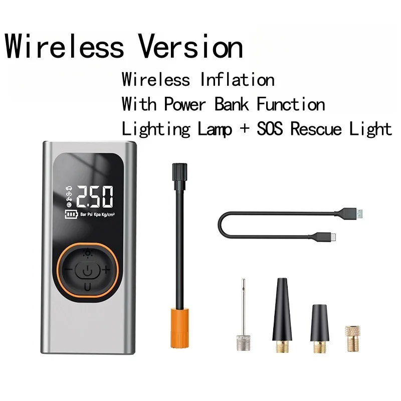 

New Cross - border Wireless Car Inflator, a portable air pump that enables high - pressure and rapid inflation for car tires and