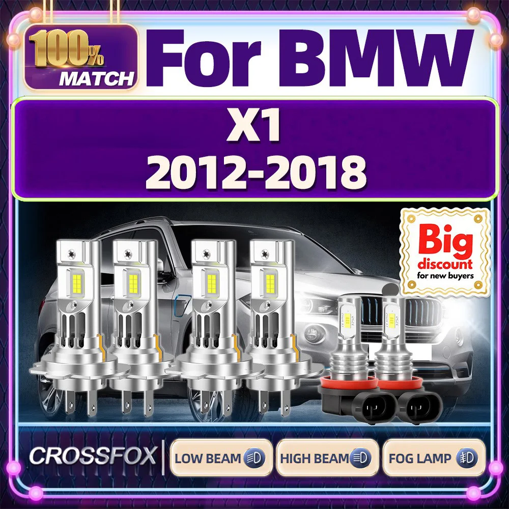 

CROSSFOX【For BMW X1 2012-2018】High Low Beam Turbo Canbus Car LED Headlight Bulb Ultra Bright Upgrade Headlamp Ampoule Fog Lamp