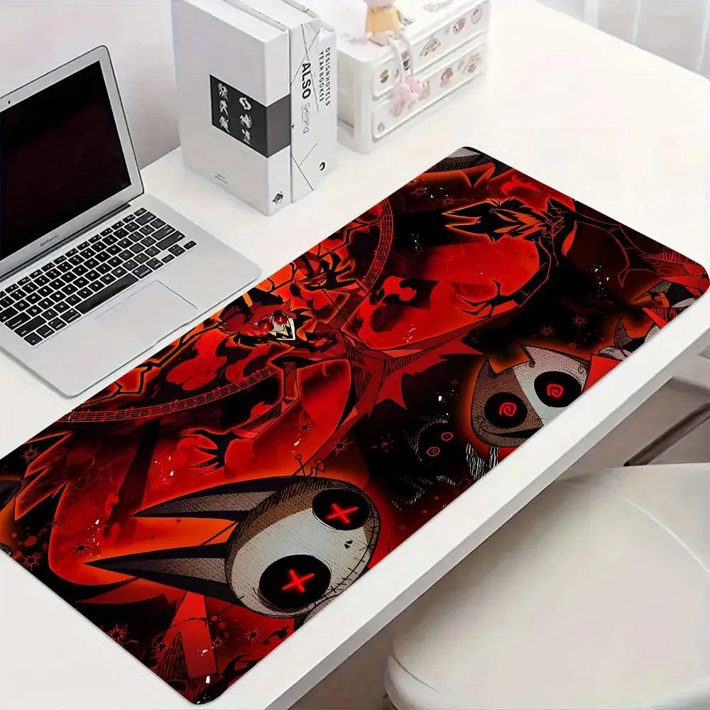 

Коврик для игровой мыши XXL, красный дизайн персонажей аниме, нескользящая резиновая основа, большой настольный коврик, подходит для работы, дома и офиса