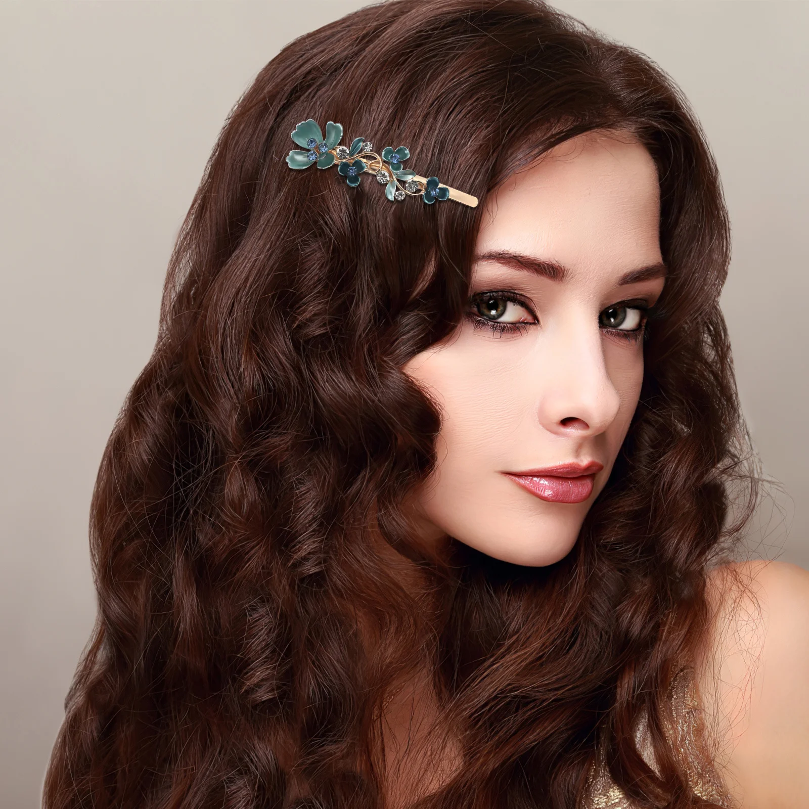 

12Pcs Vintage Flower Hair Pins Rhinestone Clips Decorative Bobby Pins Lightweight Hair Accessories for Women Party