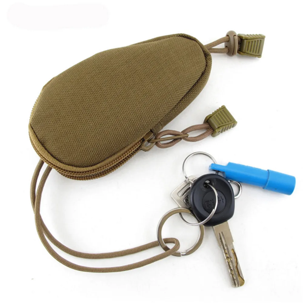 EDC-Mini Porte-Clé avec Fermeture Éclair pour Homme, Porte-Monnaie, Poudres, Sac Camouflage, Petite Poche, Porte-clés, Étui, Pack Out Door