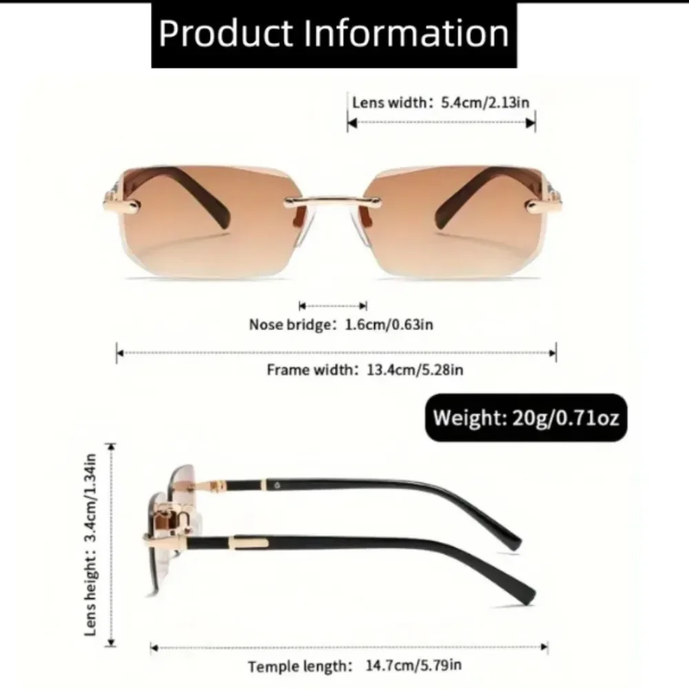 Rimless Gradient Sunglasses Set — product information 7