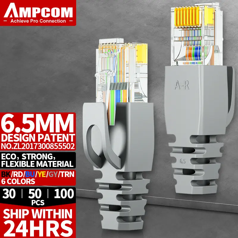 AMPCOM RJ45 Ethernet Network Cable Strain Relief Boots Cable Connector Plug Covers for CAT8 CAT7 CAT6A CAT6 CAT5E CAT5 - Image 18