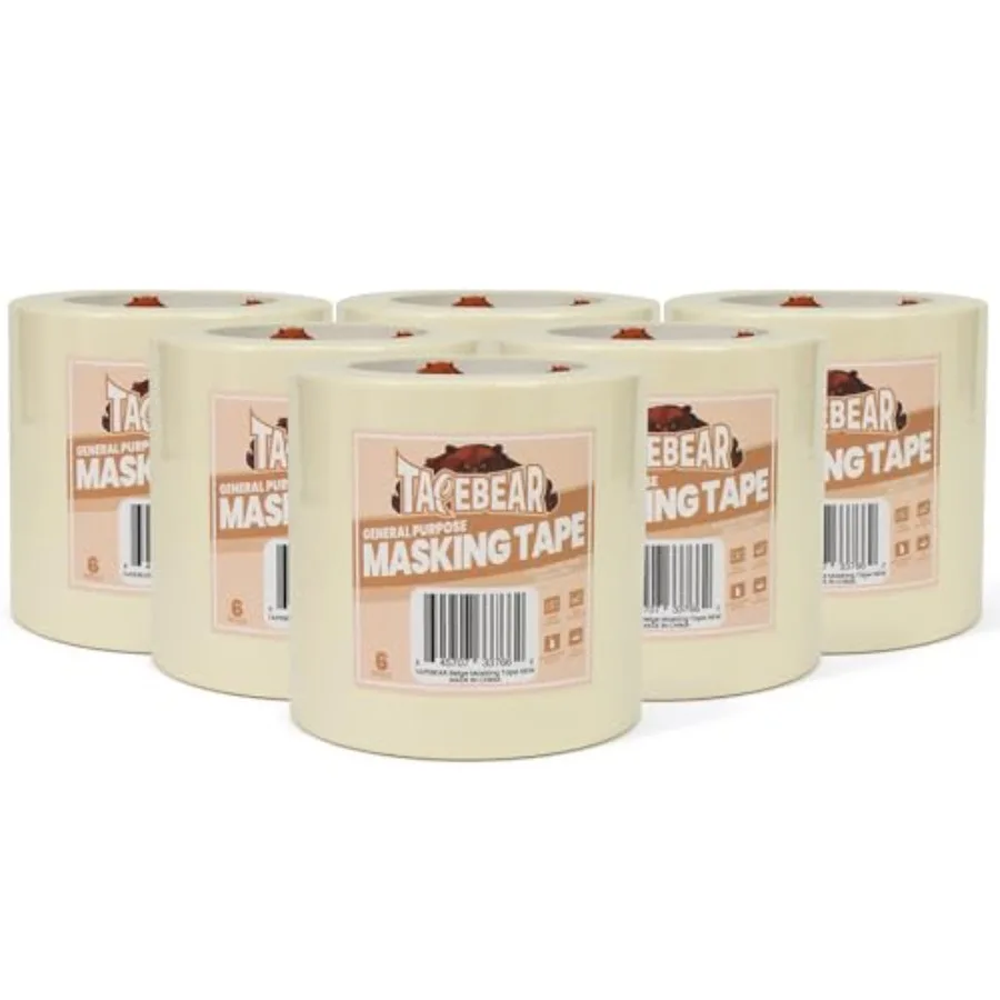 

General Purpose Masking Tape 0.75 Inch x 0 Yards Beige White Painters Tape for Painting Labeling DIY Arts Crafts Home Office Sc