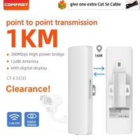 Clearance Price 2Pcs Outdoor WiFi Bridge 2.4Ghz 300M 1KM Long Range Extender Router CPE Outside Access Poin Wireless Amplifier