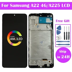 Super AMOLED For Samsung A22 4G Display SM-A225F SM-A225FN/DS SM-A225M LCD Screen With Touch Screen Digitizer Replacement Parts