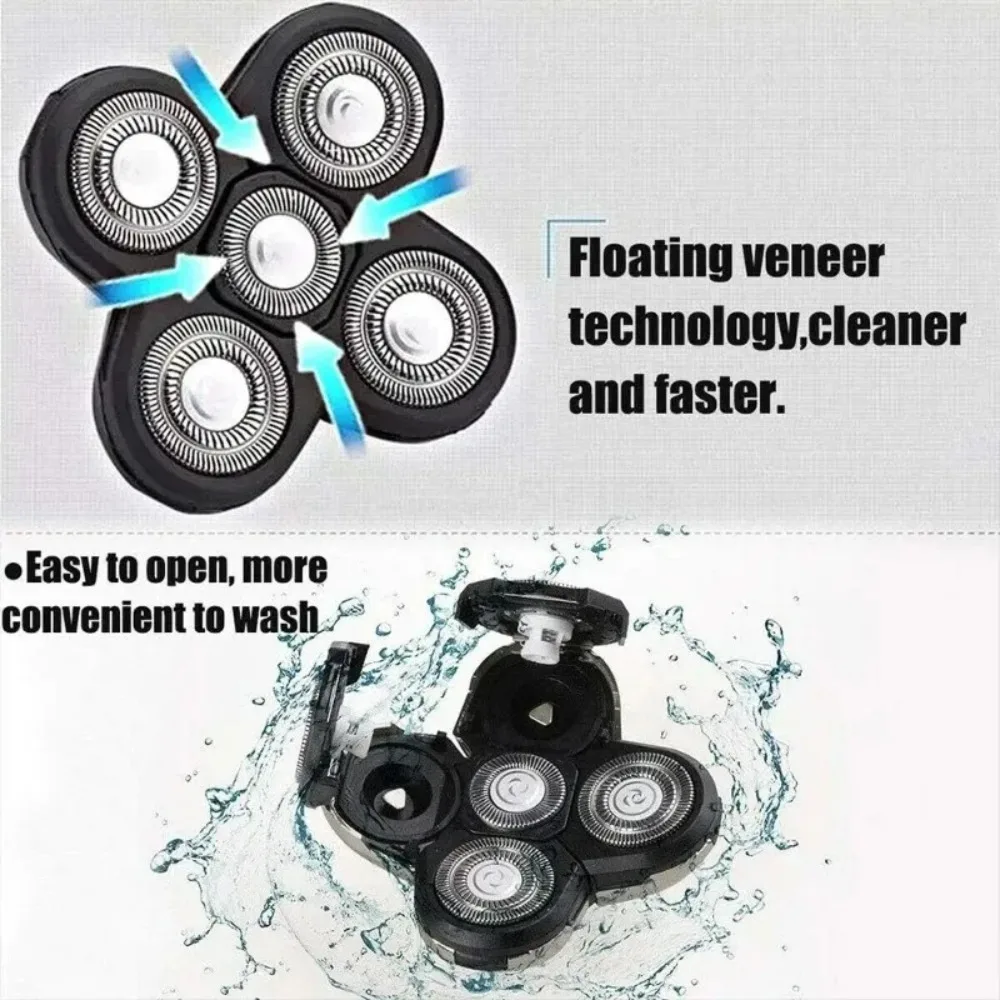 Smart Razor Accessories New Men'S Multi-Function Washable Rotary Barber Shaver Razor Razor Spare Head Multi-Blade