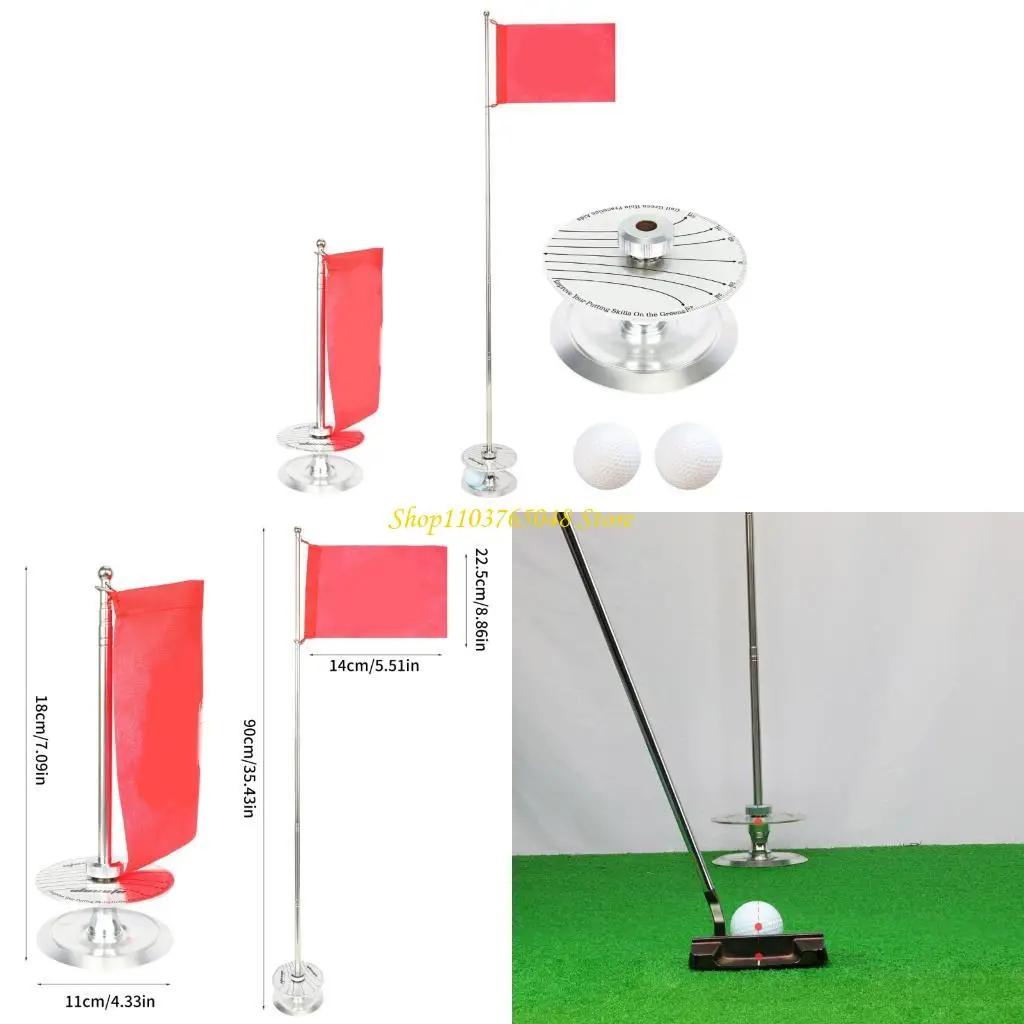 

R53E Golf Pin Flag Hole Cup Set Retractable Golf Flag And Cup Golf Putter Swing Training Practice Tool for Indoor and Outdoor