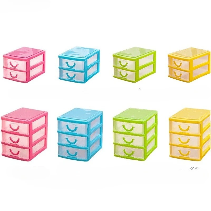 Office desktop finishing, storage box, drawer cabinet, three-layer drawer, plastic small storage box.