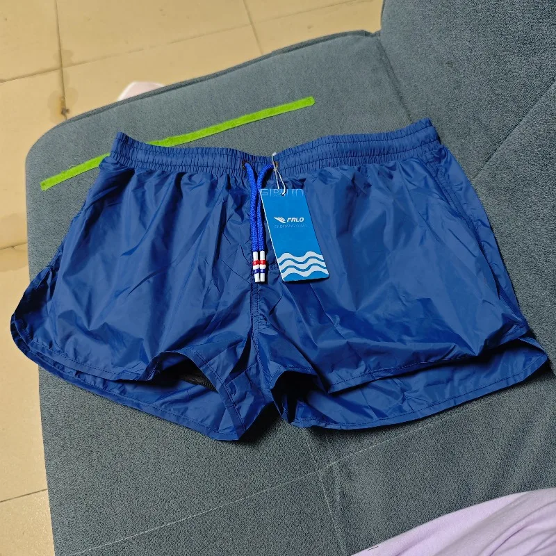 2026wholesale swimming trunks men's double-layer quick-drying loose three-point casual men's seaside swimming and hot springS021