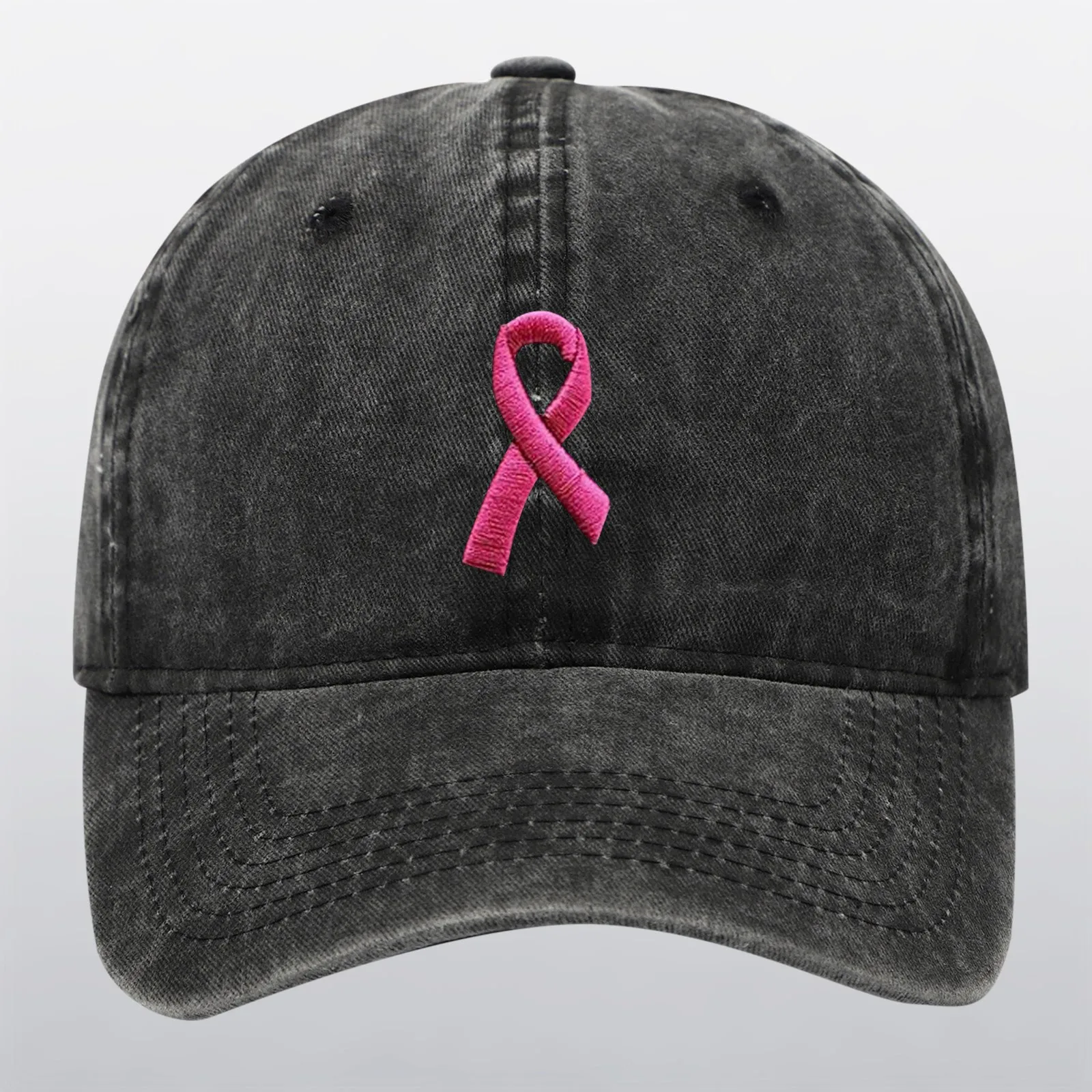 Unisex Breast Cancer International Publicity Day Ribbon Embroidered Hats Baseball Hats Head Coverings Sports Attire Women