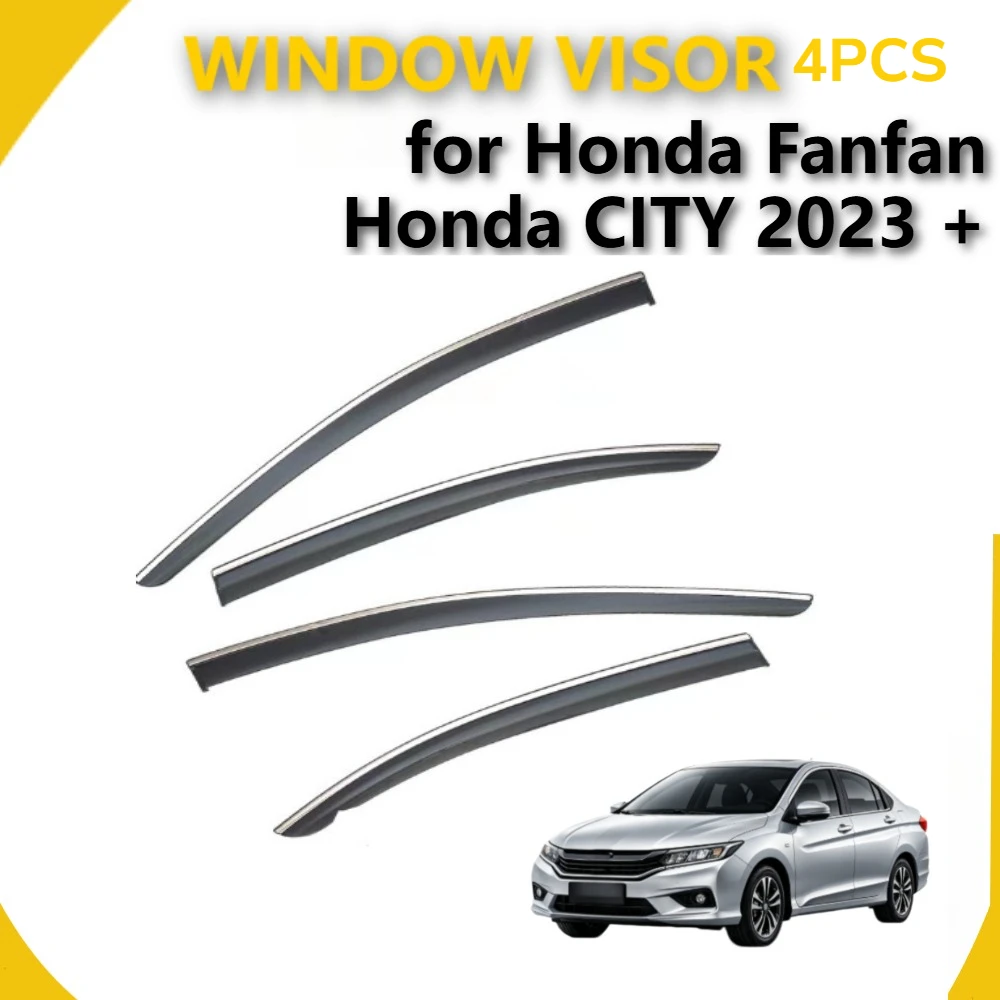 Black Smoke Single Wind Deflector Sun Visor Fit Honda CITY 2023+ Side Window Baffle