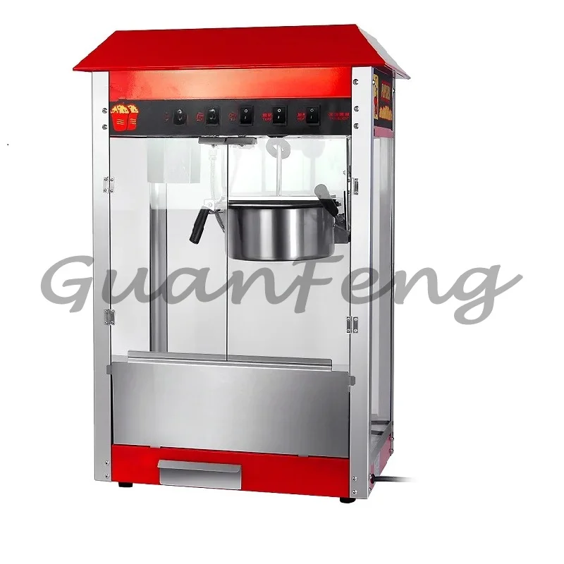 220V 1600W Popcorn Machine Corn Popper, Electric Commercial Popcorn Maker for Party Events Vending