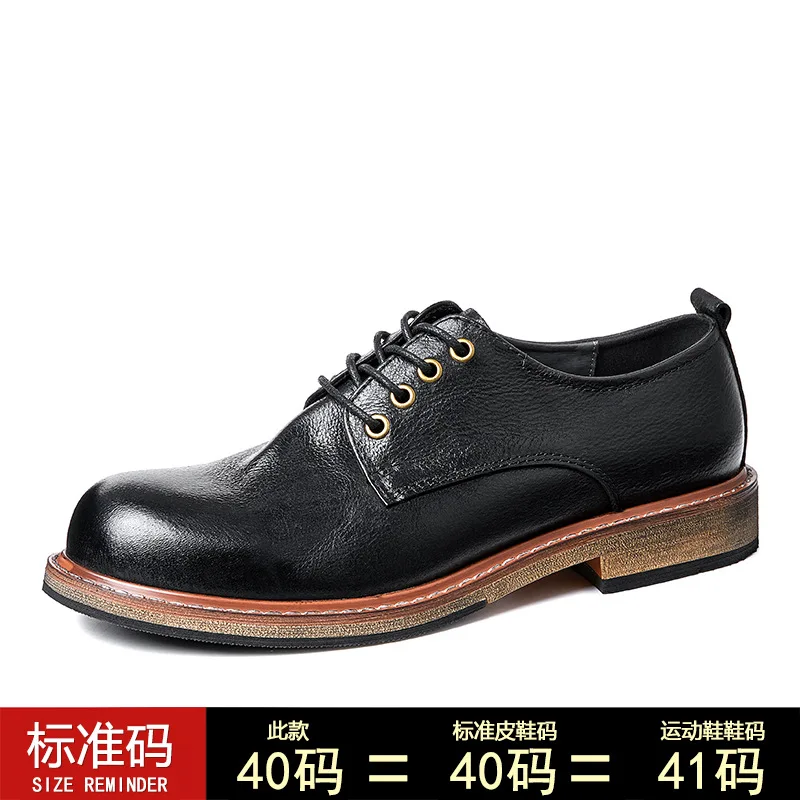 Spring/Autumn Fashion High Quality Men Dress Shoes Genuine Leather Lace-Up  Casual Shoes Luxury Lofers Derby Shoes Work Shoes