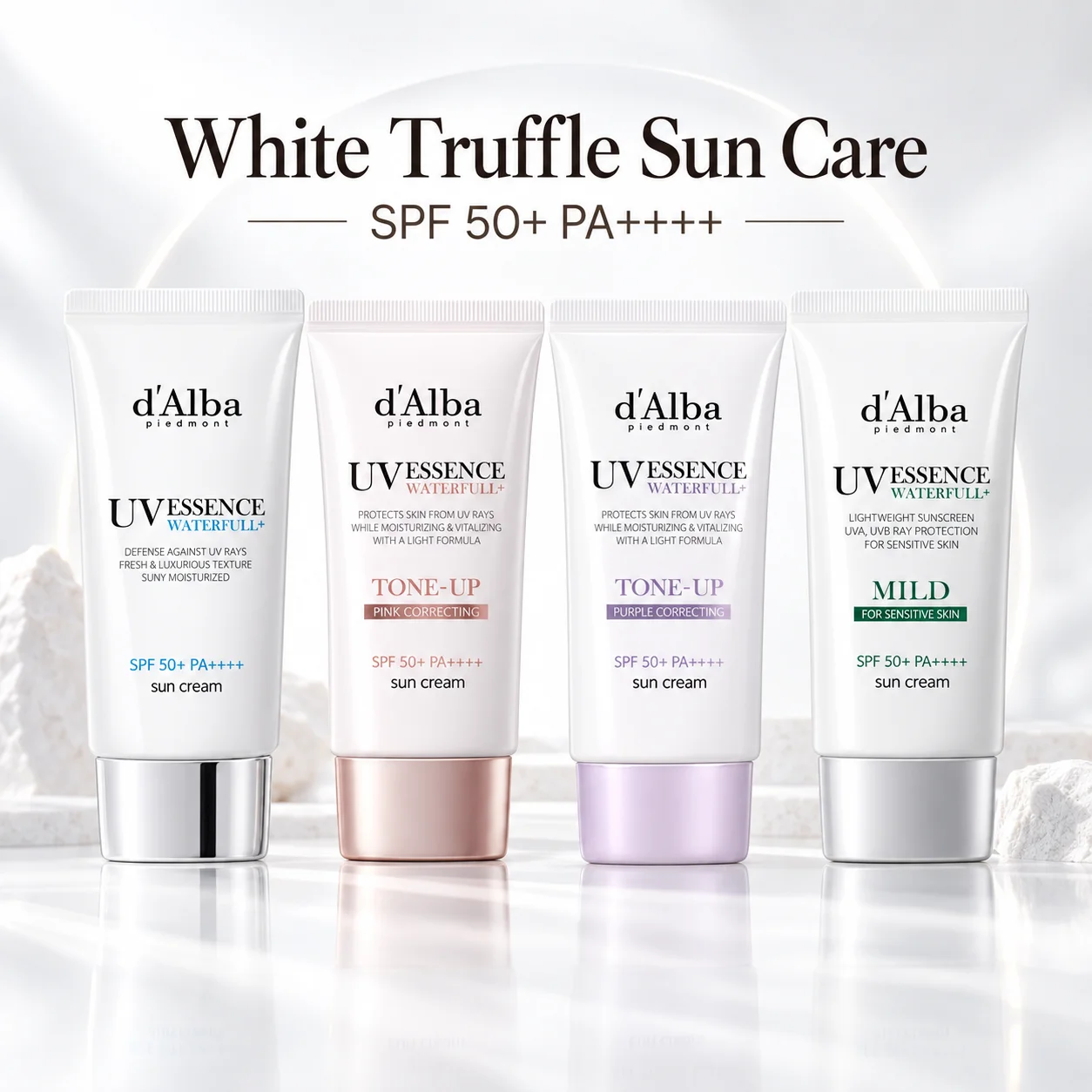 SPF50+ PA++++ Face Sunscreen White Truffle Essence with Lightweight Moisturizing Feel for Daily Outdoor UV Protection Use