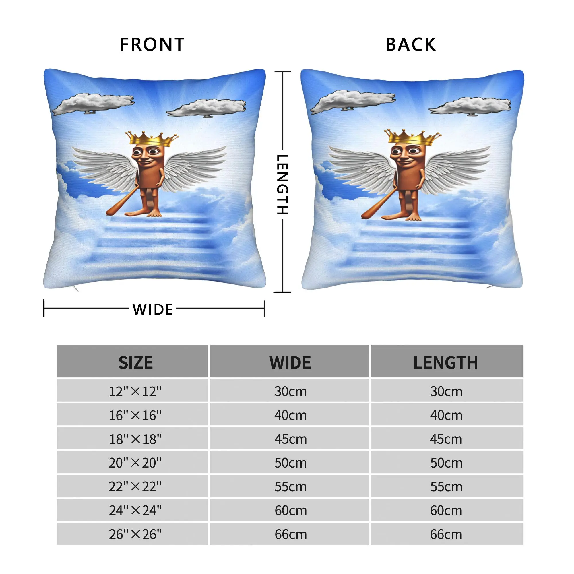 Tung With Angel Wings On Cloud Pillow Case  Print Pillow Cover For Wedding Party Home Decor Morden Cushion Cover