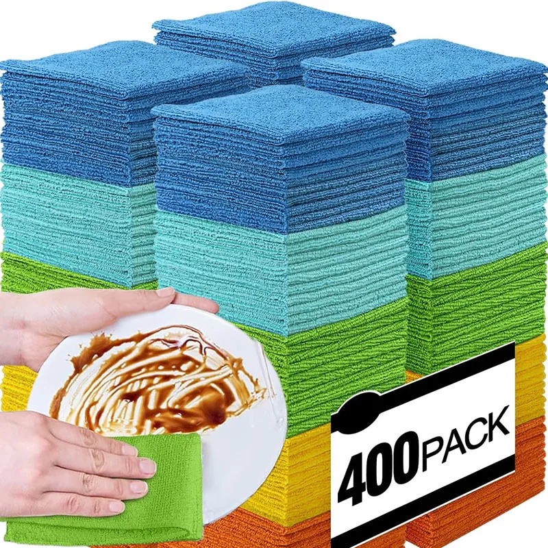 1-400 шт. Салфетки из микрофибры для уборки, тряпки для мытья посуды, бытовые тряпки, полотенца для кухни и ванной, прочные впитывающие полотенца