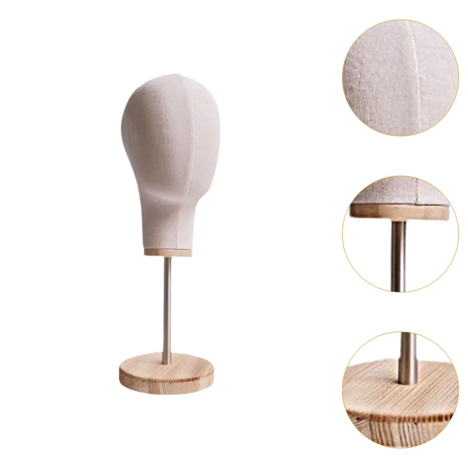 Supporto per esposizione per cappelli con base in legno Supporto per cuffie per parrucche stabili per cappelli da salone