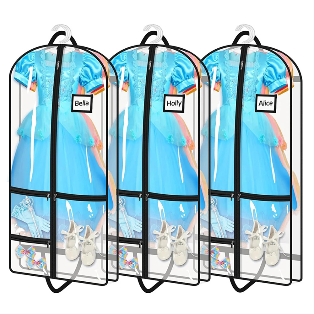 

Waterproof Transparent PVC Children's Clothes Dust-proof Garment Bag Multi-functional Dance Dress Dust Cover Travel Storage Bag