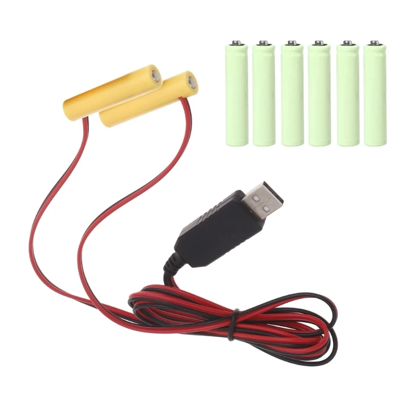 USB to 1.5V 3V 4.5V 6V AAA LR03 Battery Eliminators for LED Light Electronic Toy