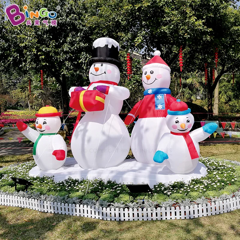 High Quality Inflatable Snowman Family Model Outdoor Christmas Inflatable Toys For Sale-Decor