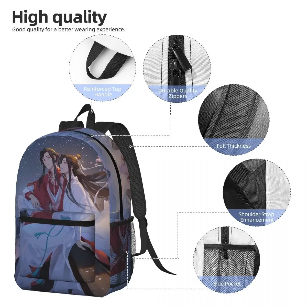 Heaven Official's Blessing Anime Backpack Student BookBag Children School Bag Computer Shoulder Bags for Men Women