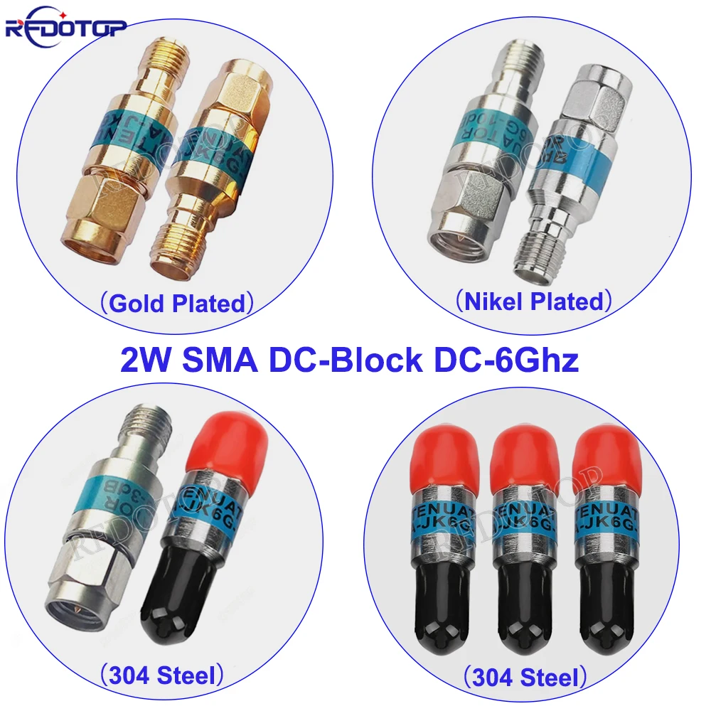 1Pcs 2W DC-Block SMA-JK Connector DC-6GHz 50ohm RF Coaxial Block SWR≤1.2 DC Blocker