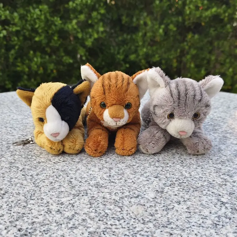 

Simulation Kitten Pendant Doll Cute Gray Cat Keychain Doll Plush Toy Mini Gift L16CM Children Girl Birthday Gift