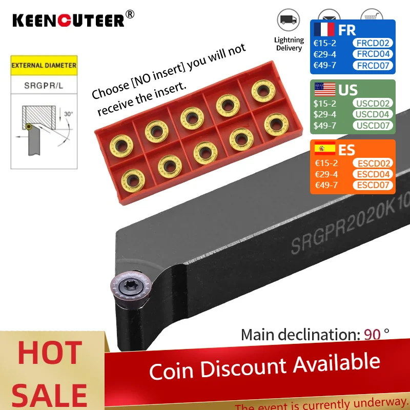 

SRGPR / L SRGPR1616 / 2020/2525 Внешний токарный патрон с ЧПУ Используйте твердосплавную пластину RPMT / RPGT / RDMW08T2 / 10T3 / 1204 Резак Токарный станок Держатель инструмента обработка металла