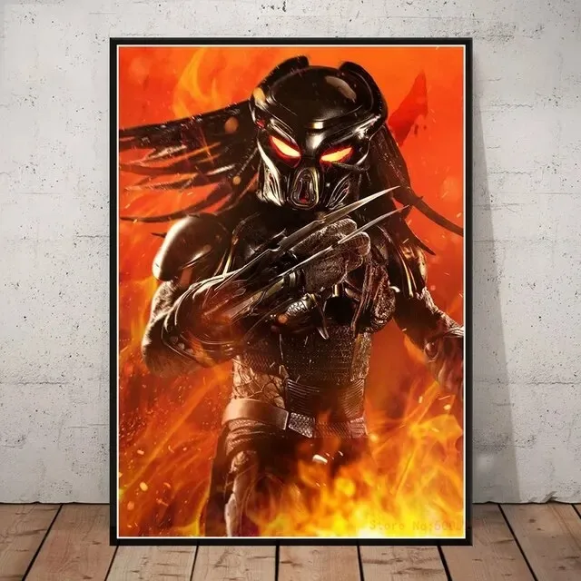 The Predator Poster Retro Hot Classic Horror Movie Pictures Canvas Wall Art Quality Painting for Living Room Home Decor