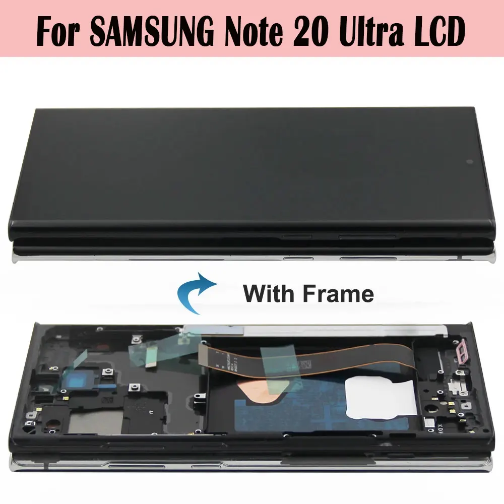 For AMOLED For Samsung Note20Ultra 5G LCD Display Touch Screen Digitizer Replace for Samsung N986 SM-N986B LCD With fingerprints