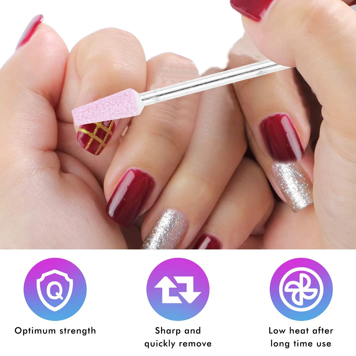 1Set Tungsten Steel Nail Boren Set Premium Materiaal Stevig Professioneel Manicure Tool voor Natuurlijke Kunstnagels Slijpen