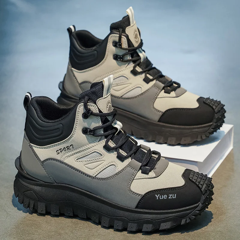 Men's High-top Boots Comfortable and Breathable Lining, Lightweight and Durable, Suitable for Outdoor Adventures, Camping Hiking