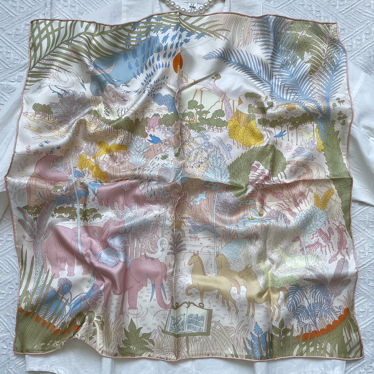 

Шелковый шарф, квадратные банданы высокого качества, роскошные дизайнерские драгоценные камни, шали с закрученными краями, сумка на голову, аксессуары, рождественский подарок для любовника