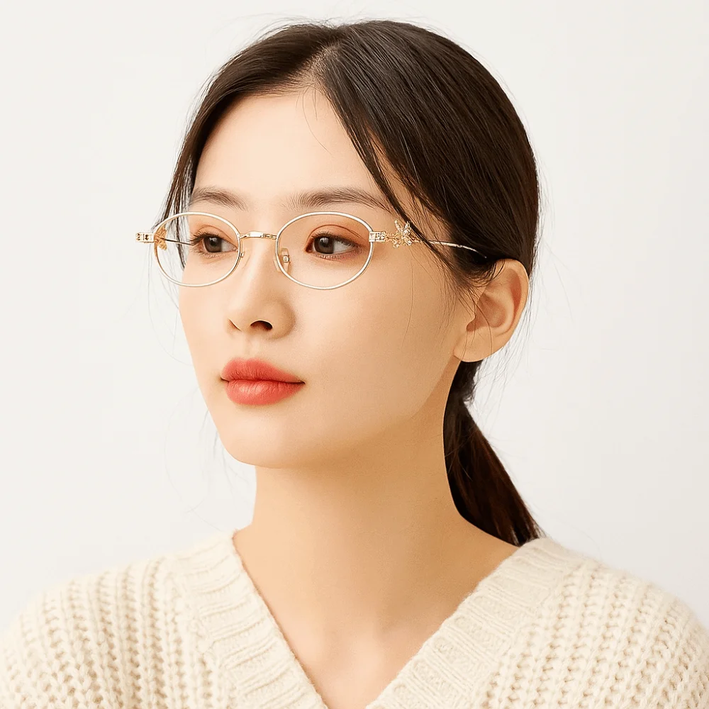 بسيطة بلينغ حجر الراين النظارات الشمسية Y2k Steampunk البيضاوي النساء النظارات إطار معدني Uv400 مكافحة نظارات الضوء الأزرق صورة شخصية