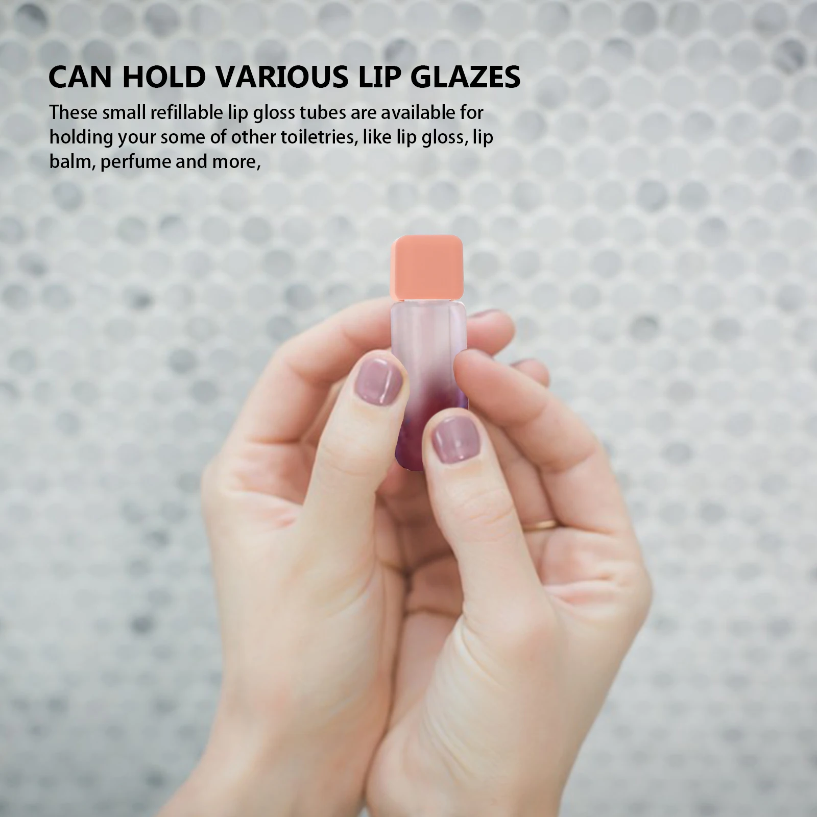 

5pcs Lip Gloss Tubes Empty ABS Plastic Refillable DIY Lipstick Bottles Mini Travel Size Portable Accessories