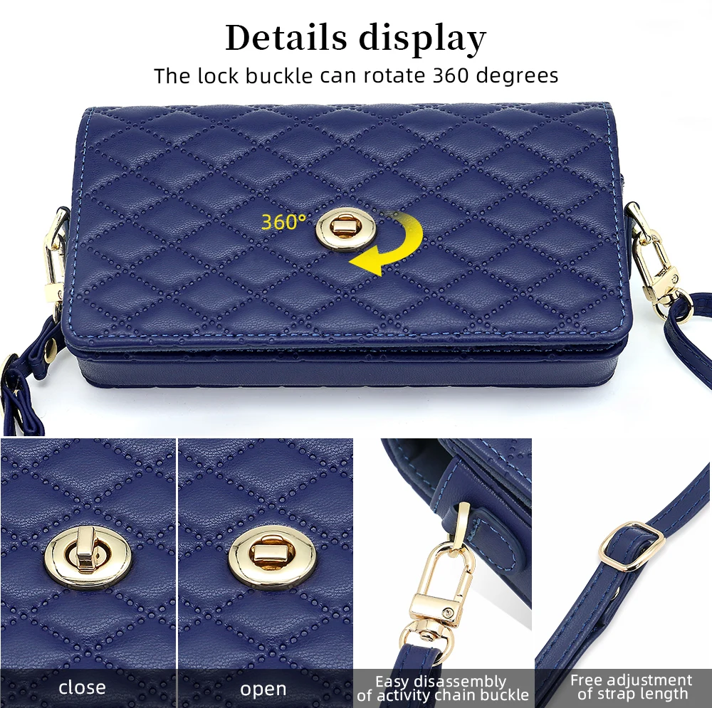Adjustable Crossbody Strap Mobile Phone Wallet Bag,Universal Luxury Gilrs PU Leather Phone Bag For iPhone/For Samsung/For Huawei