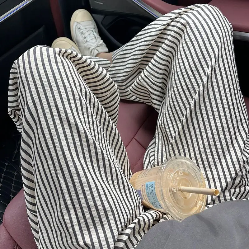 

Брюки женские офисные женские весенние элегантные пригородные стильные ребристые уличные эластичные пояса удобные городские профессиональные сценические OL