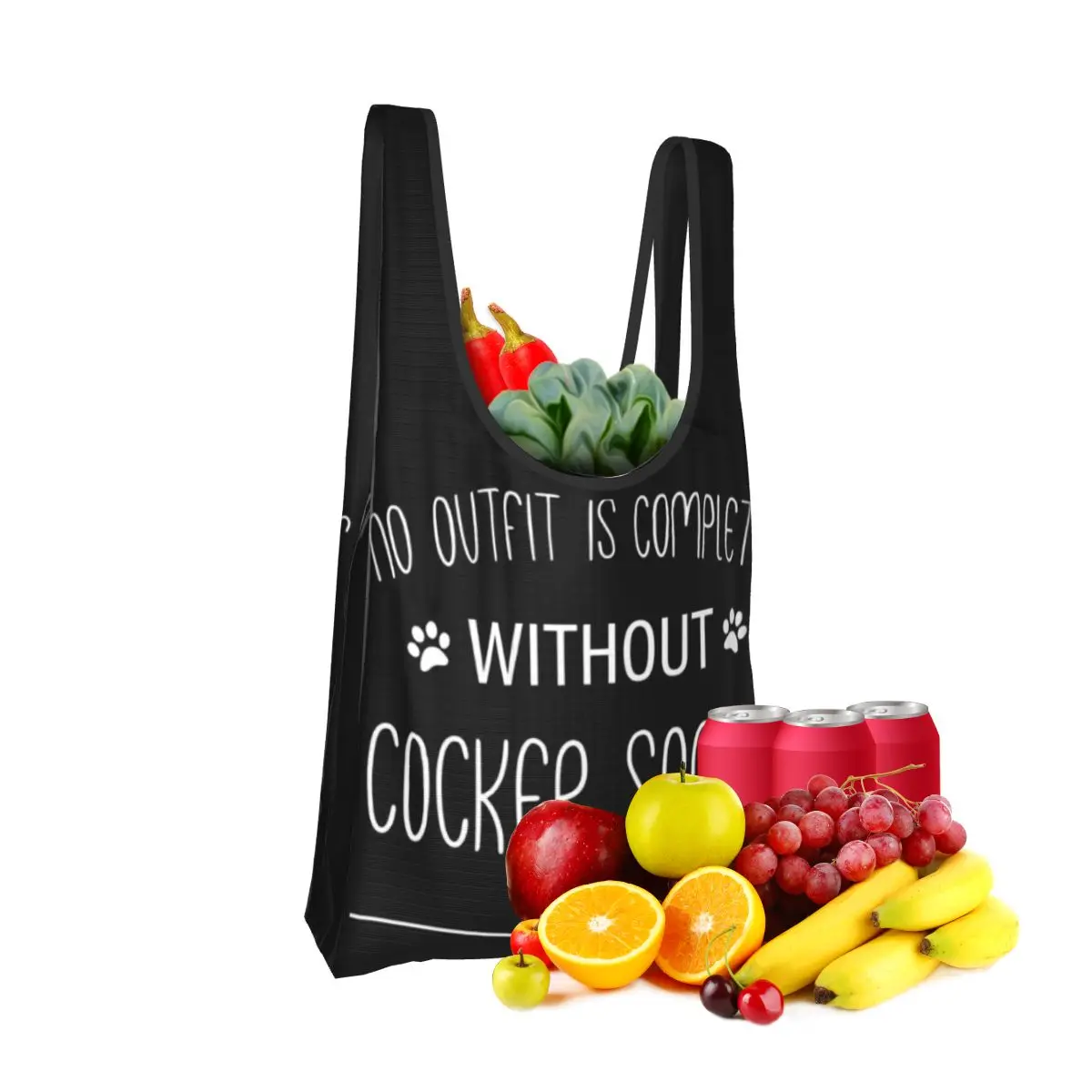 Cocker Spaniel, regalo, borsa per la spesa per camicie Borse tote portatili Borsa shopper a tracolla pieghevole Borsa per generi alimentari