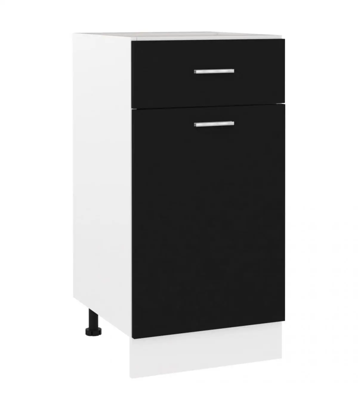 Kitchen cabinets lower cabinet drawer kitchen plywood black 40x46x81,5cm