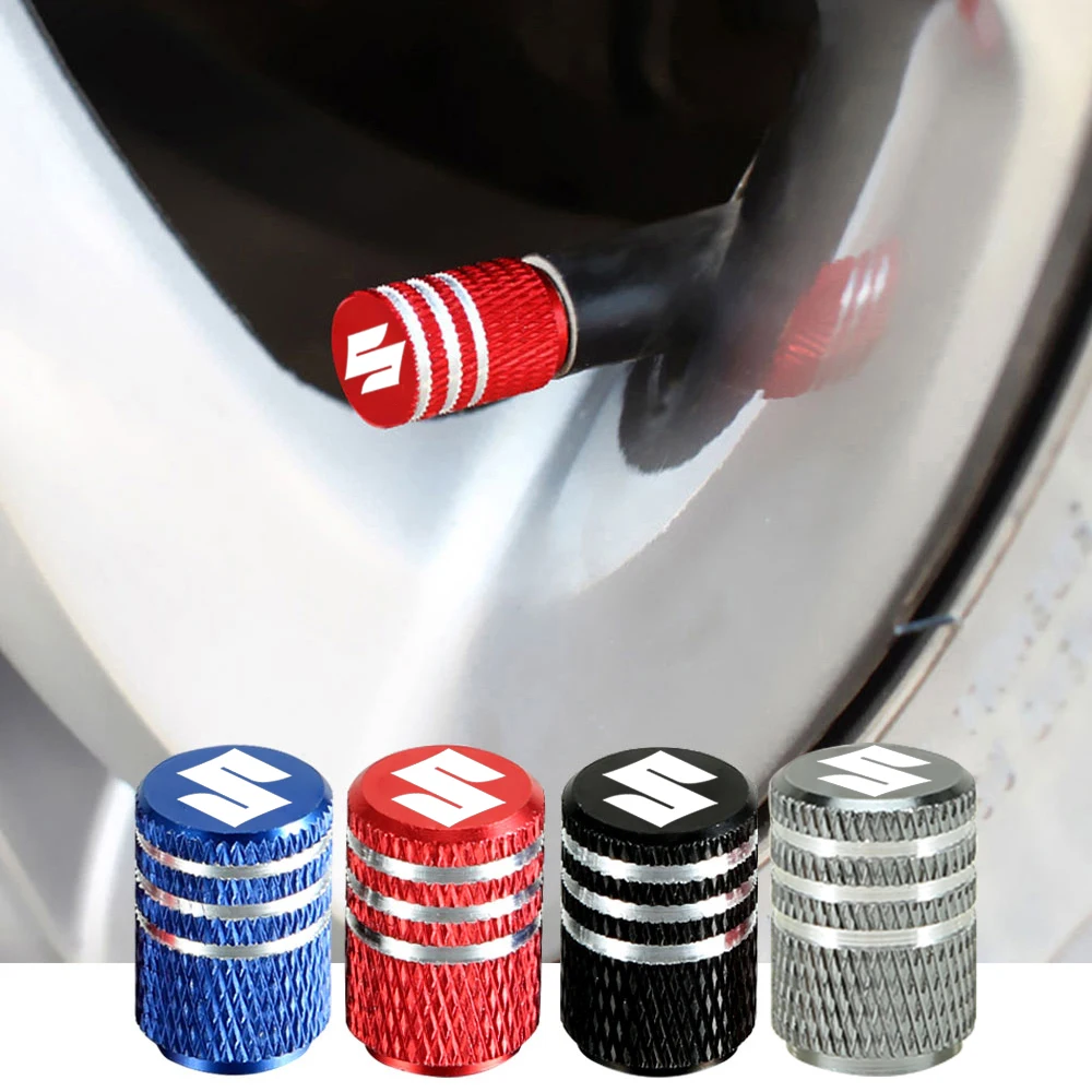 Aluminum Alloy Car Wheel Tire Valve Caps Tyre Rim Stem Covers Airdust Waterproof For Suzuki Jimny Grand Vitara Sx4 Swift Alto