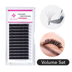 GENIELASH 12rows Classic Individual Eyelashes Extension Mink Natural Super Soft Professional Silk Lashes