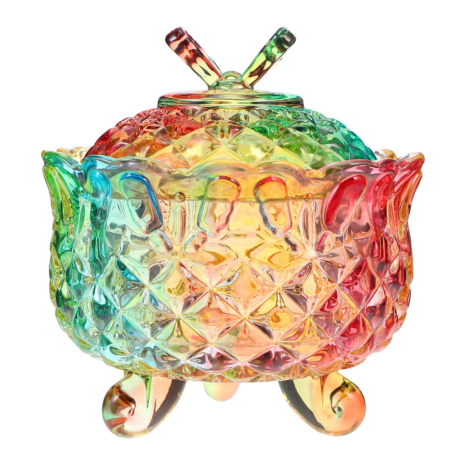 

1Pcs 280ml Crystal Glass Storage Jar Decorative Candy Container Butterflies Design Kitchen Decor Candy Jar Food Container