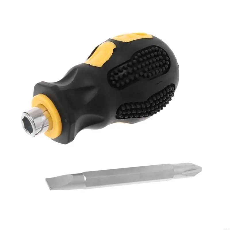 M6CF Short Handle Screwdriver Set Mini Portable Radish Head Flat Crossing Automotive Manual Maintenance