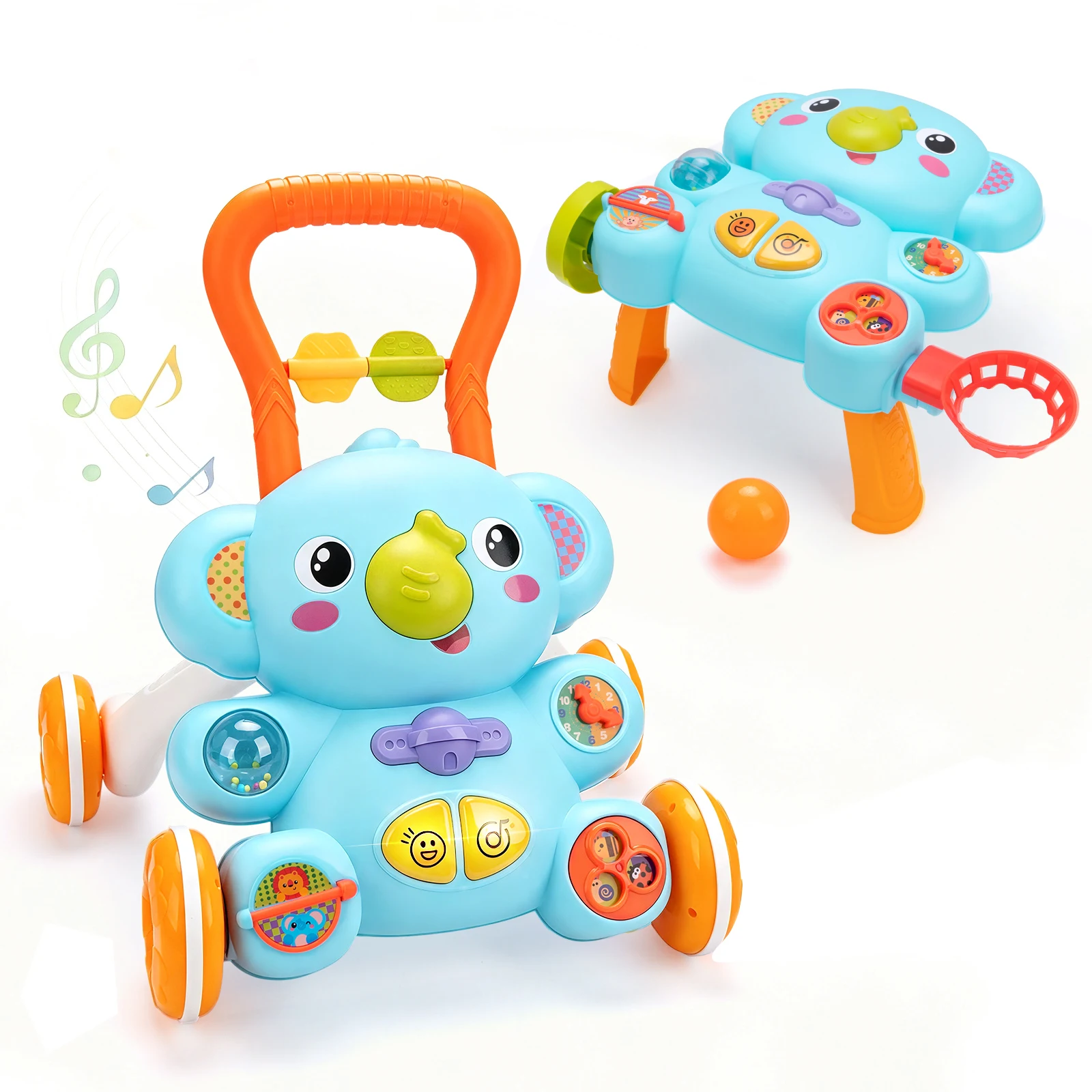 Baby Walker Activity - Baby Cartoon Activity Table&Push Walker 2in1