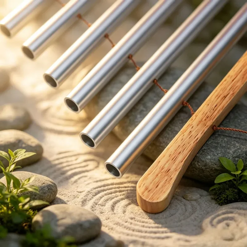 9 Tone Ethereal Sound Tube Hand Cranked Wind Chimes Nature Beam Healing Instrument Outdoor Meditation Percussion Concert