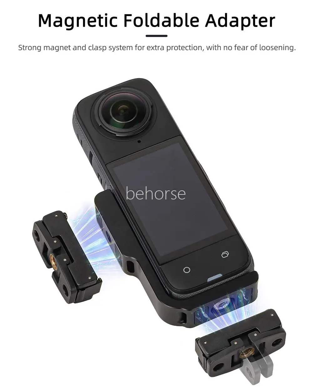 ل Insta360 X5/X4 المغناطيسي طوي محول تركيب L على شكل أفقي عمودي الإفراج السريع جبل ل Insta360 X5 الملحقات